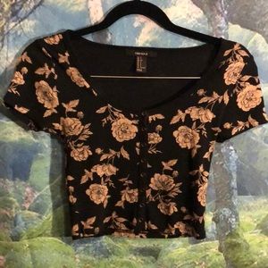Grunge Goth Witchy Forever 21 Floral Crop Top Killstar Disturbia Dolls Kill